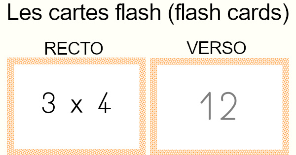 Les cartes flash, pour apprendre les tables de multiplication en jouant aux cartes.