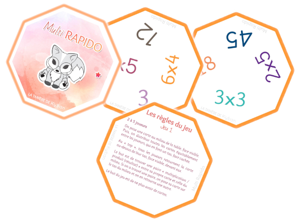 Jeu de multiplication Multi Rapido inspiré du jeu Dobble