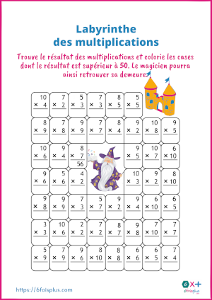 Labyrinthes des multiplications, 6foisplus.com