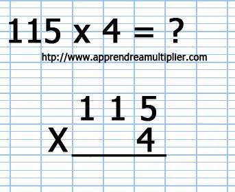 Poser une multiplication avec retenue (étape 1)