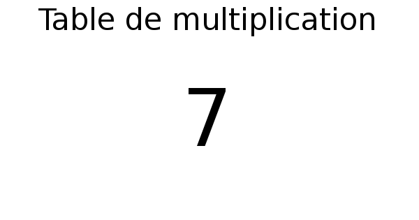 Table de multiplication de 7