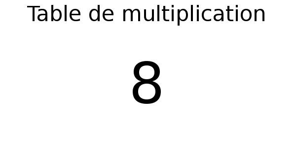 Apprendre la table de multiplication de 8