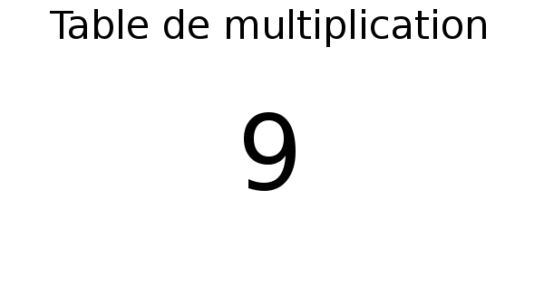 Table de multiplication de 9