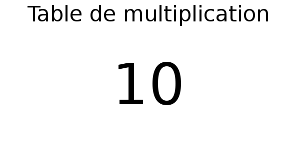 Table de multiplication de 10