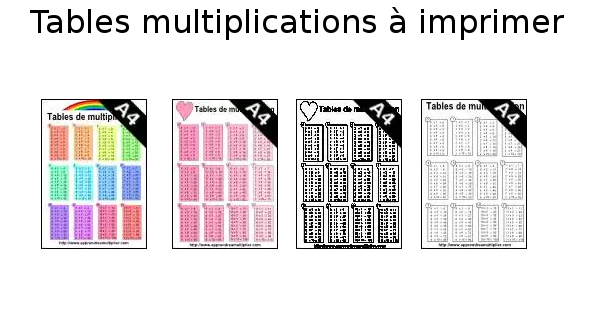 Tables multiplications à imprimer