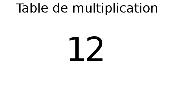 Table de multiplication de 12