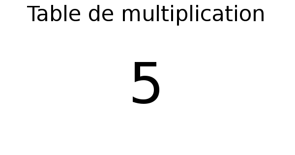 Table de multiplication de 5