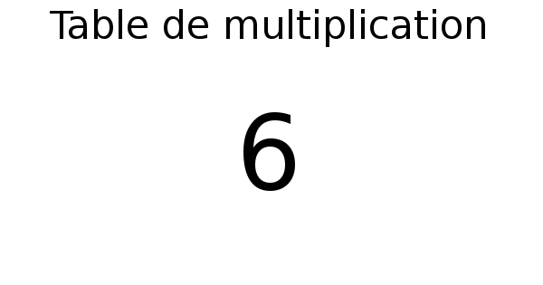 Table de multiplication de 6